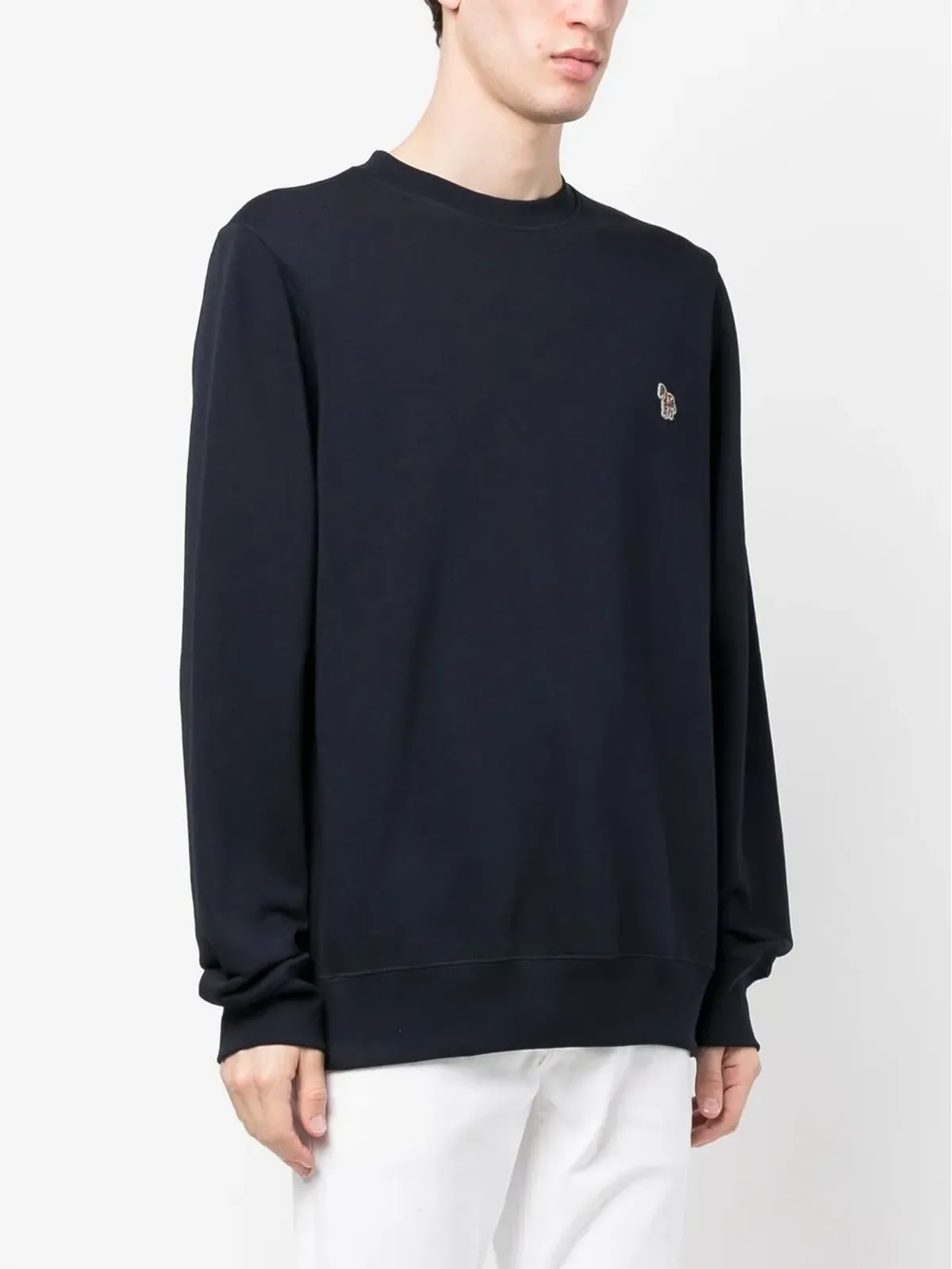 PS Paul Smith ゼブラパッチ オーガニックコットン スウェットシャツ ブルー - 画像3