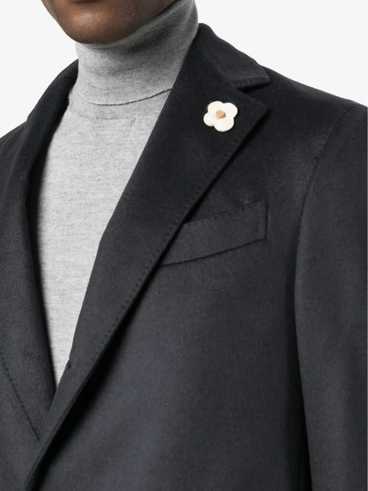 Lardini シングルブレスト カシミヤ オーバーコート - 画像5