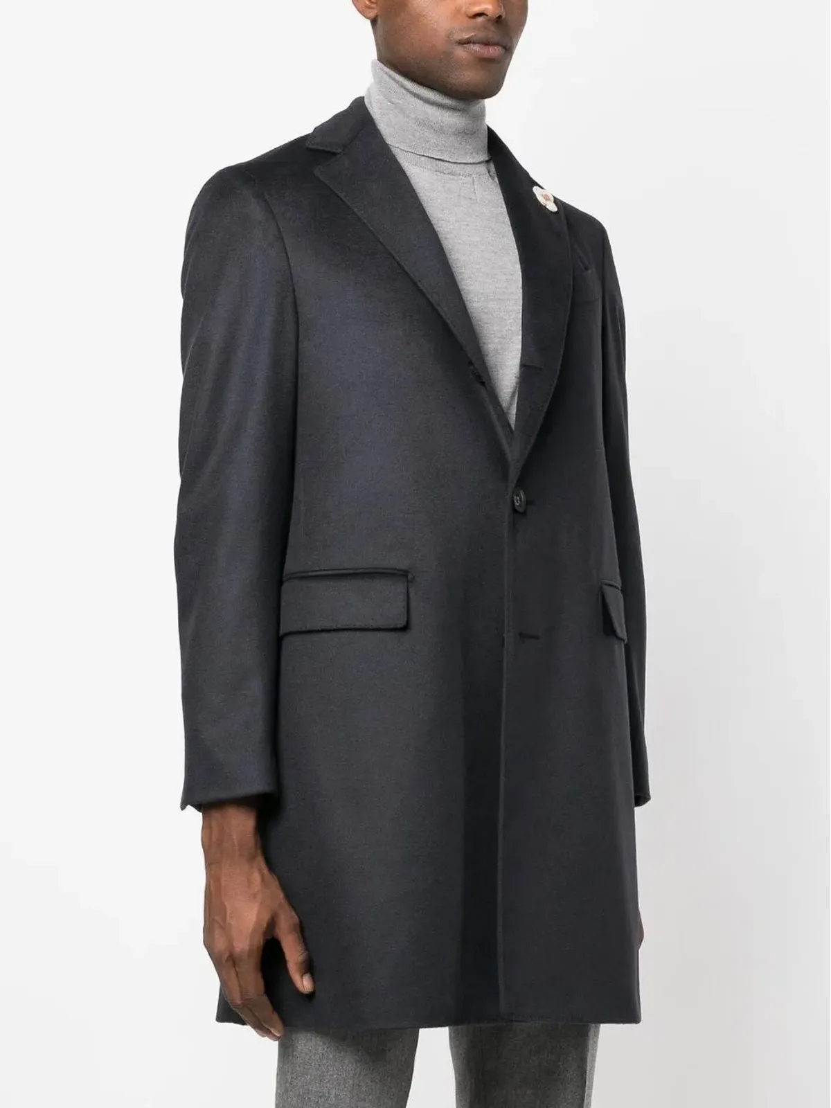 Lardini シングルブレスト カシミヤ オーバーコート - 画像3