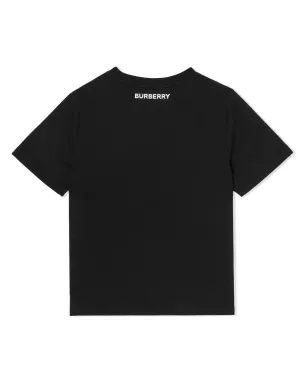 Burberry Kids ヴィンテージチェック パネルド コットンTシャツ - ブラック - サムネイル2