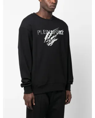 Plein Sport LSスクラッチ ロゴプリント スウェットシャツ ブラック - サムネイル3
