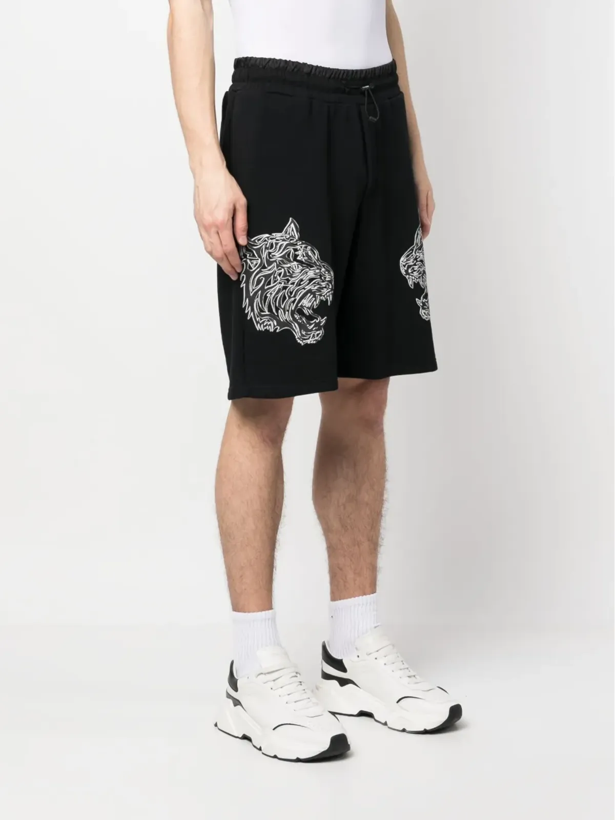 Plein Sport タイガー柄エラスティックウエストショーツ - 画像3