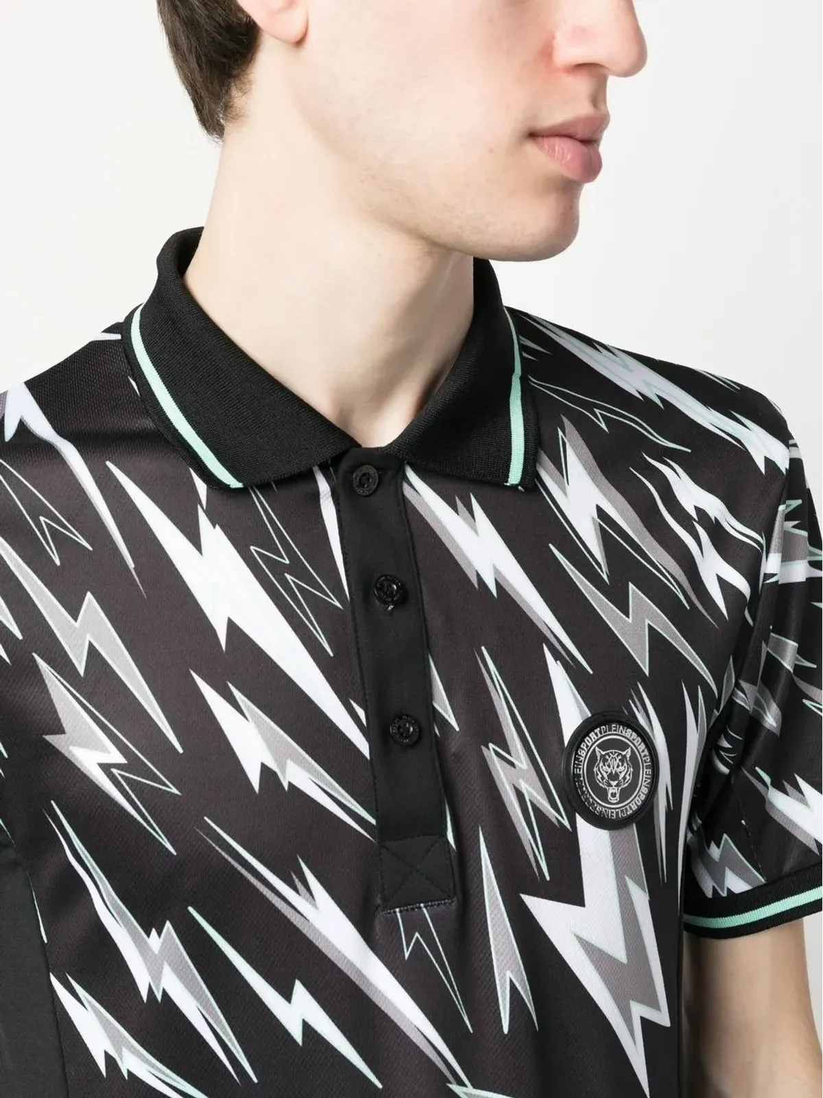 Plein Sport ライトニングボルトプリント ポロシャツ - 画像5