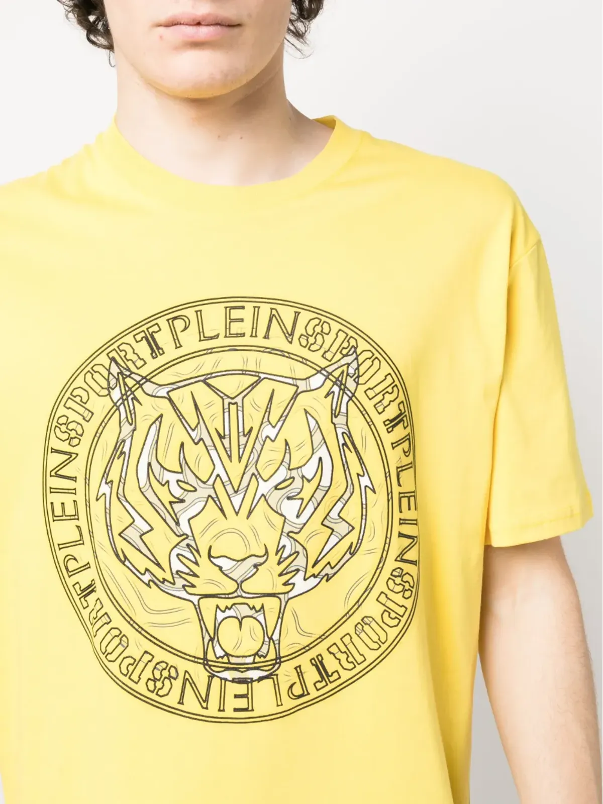Plein Sport ロゴ・タイガープリント Tシャツ - イエロー - 画像5
