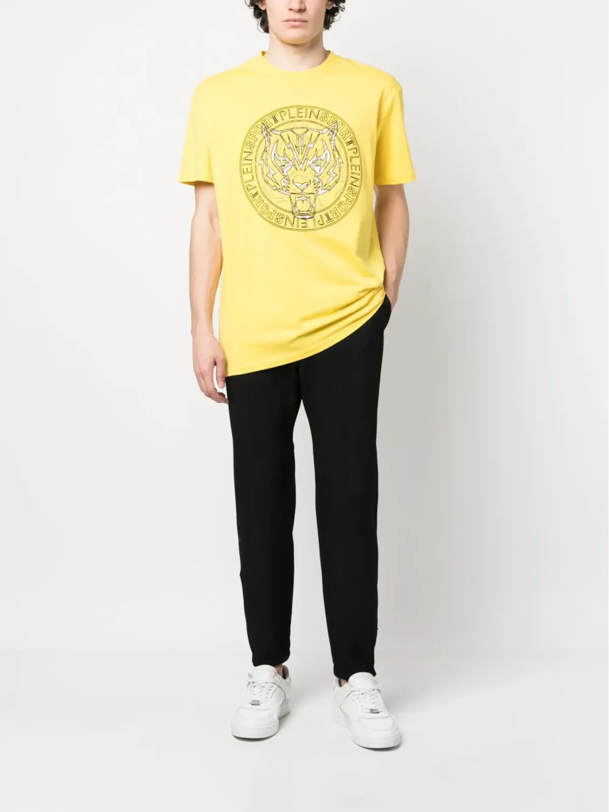 Plein Sport ロゴ・タイガープリント Tシャツ - イエロー - 画像2