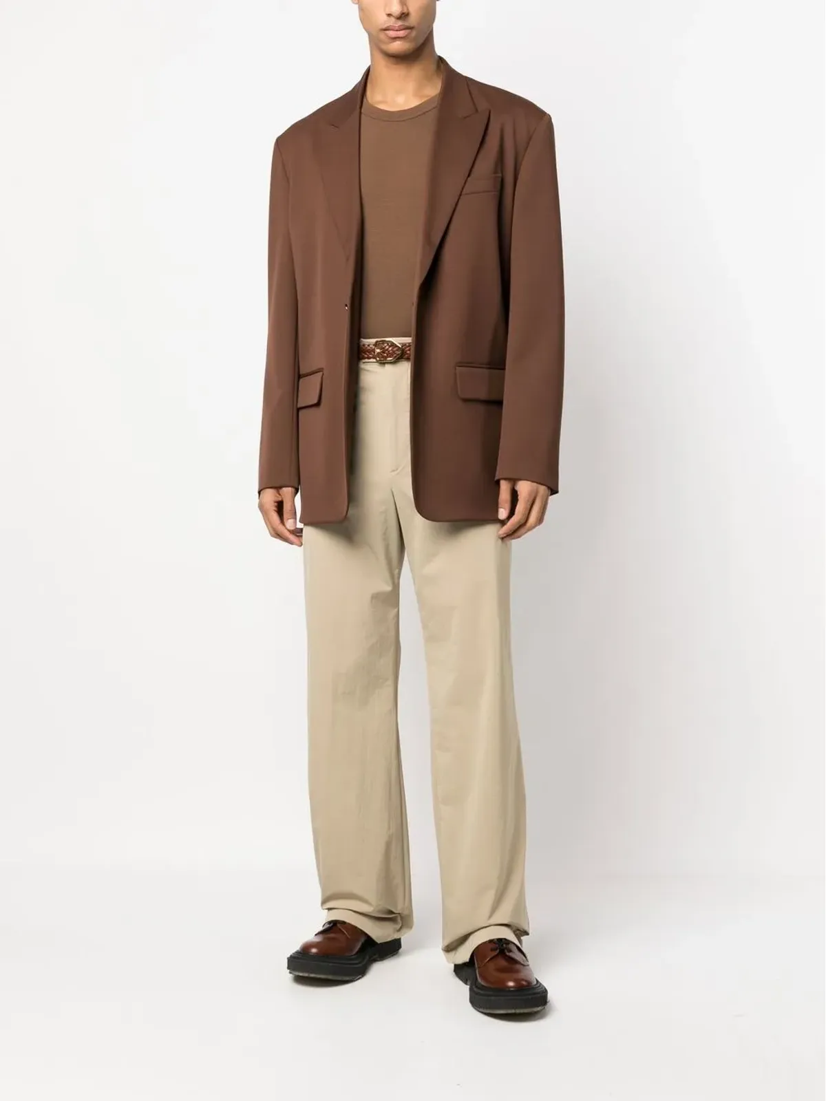 TOM FORD 無地クルーネックTシャツ（ブラウン） - 画像2