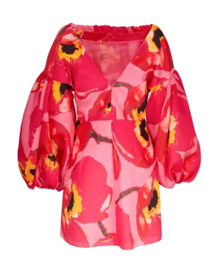 Carolina Herrera パフスリーブ花柄ミニドレス - サムネイル1