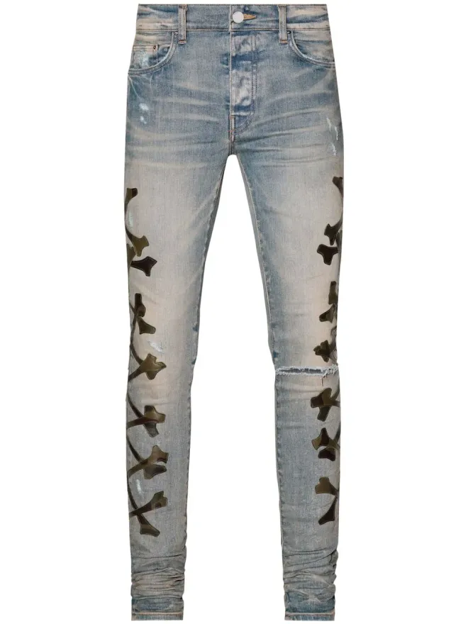 AMIRI AMIRI カモ Bones スキニージーンズの商品画像