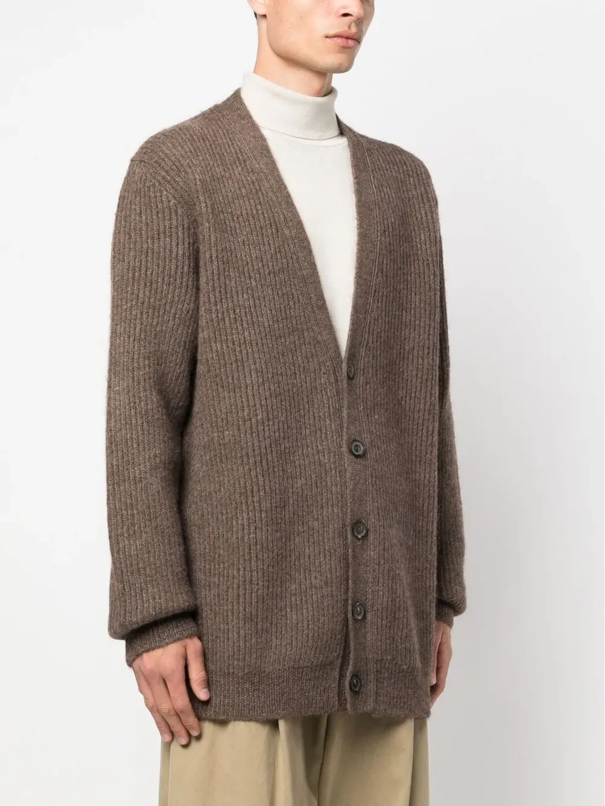 Maison Margiela Vネック アルパカ混カーディガン - 画像3