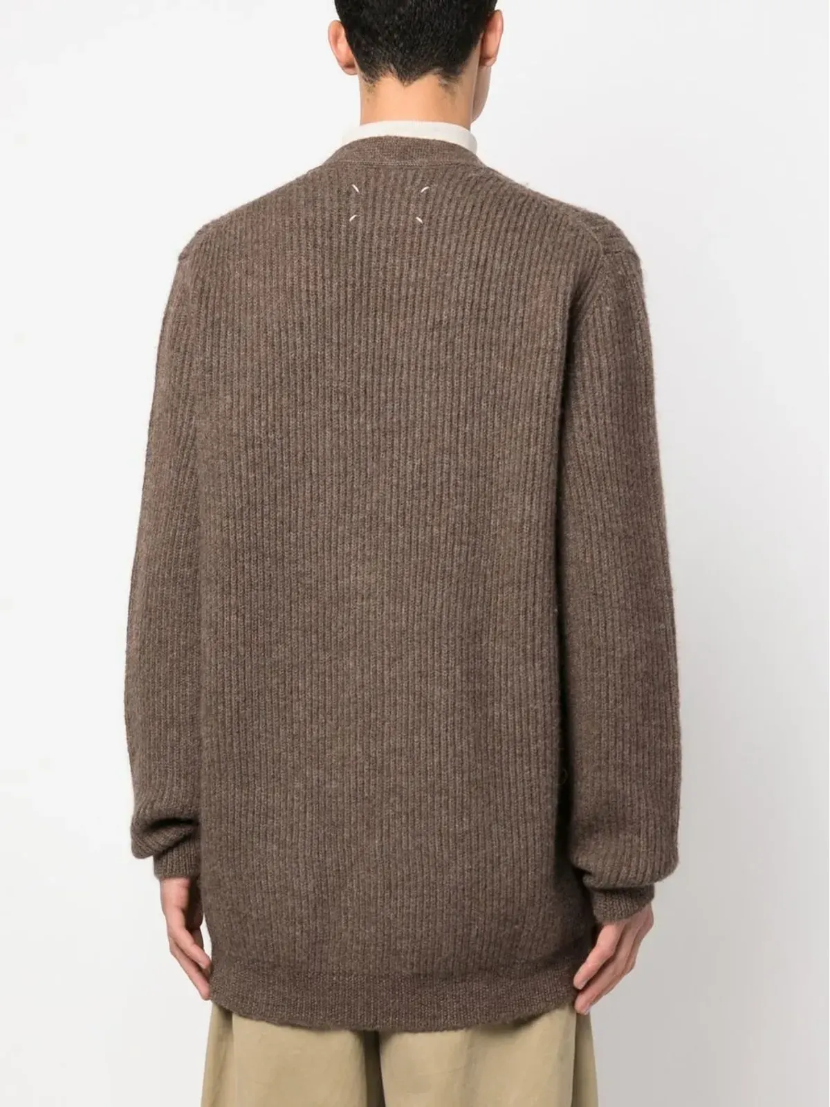 Maison Margiela Vネック アルパカ混カーディガン - 画像4