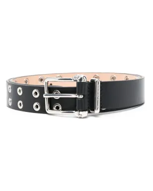 Alexander McQueen アイレットスタッズ付きカーフレザー ベルト - サムネイル1