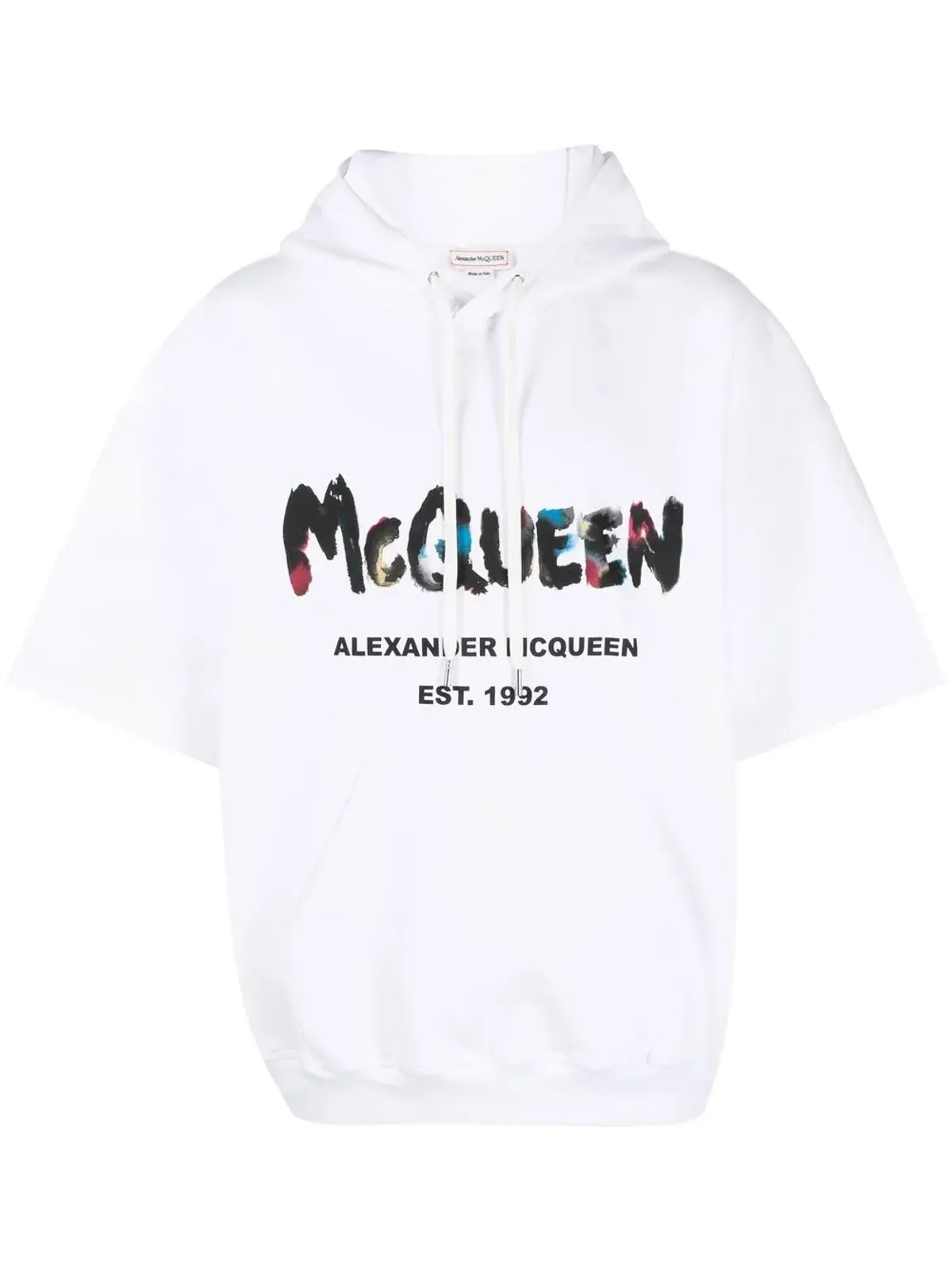 Alexander McQueen ロゴプリント半袖パーカー - White - 画像1