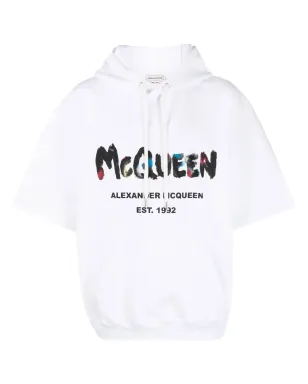 Alexander McQueen ロゴプリント半袖パーカー - White - サムネイル1