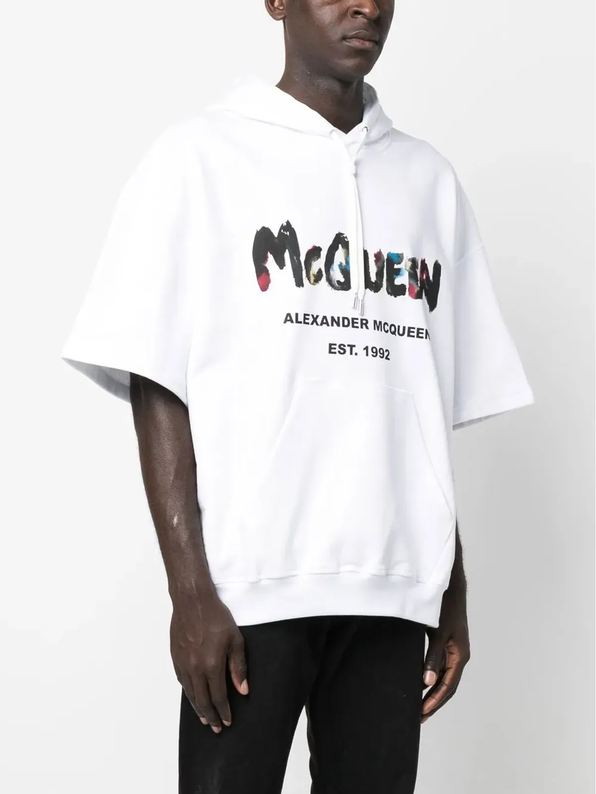 Alexander McQueen ロゴプリント半袖パーカー - White - 画像3
