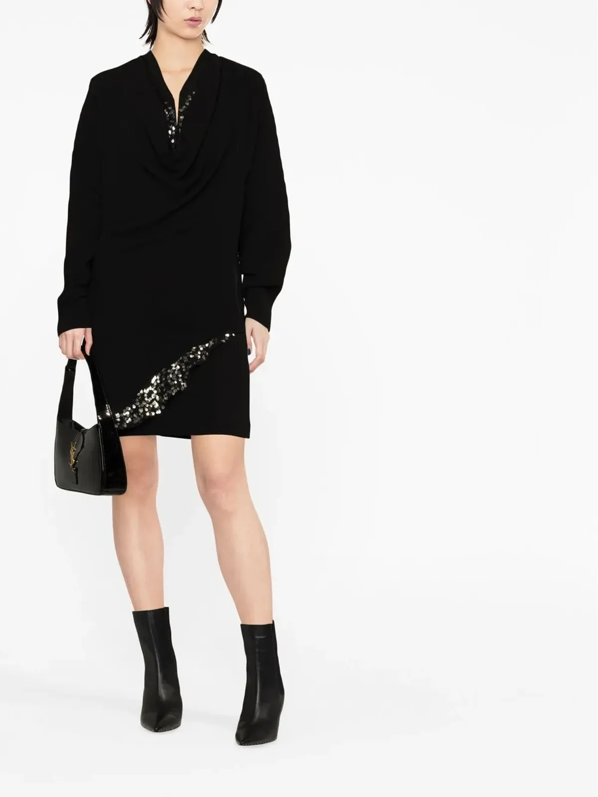 ISABEL MARANT Lazeli sequin-embellished long-sleeve dress - Black - 画像2