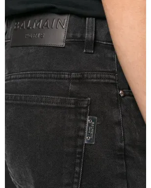 Balmain ミッドライズストレートジーンズ - ブラック - サムネイル5