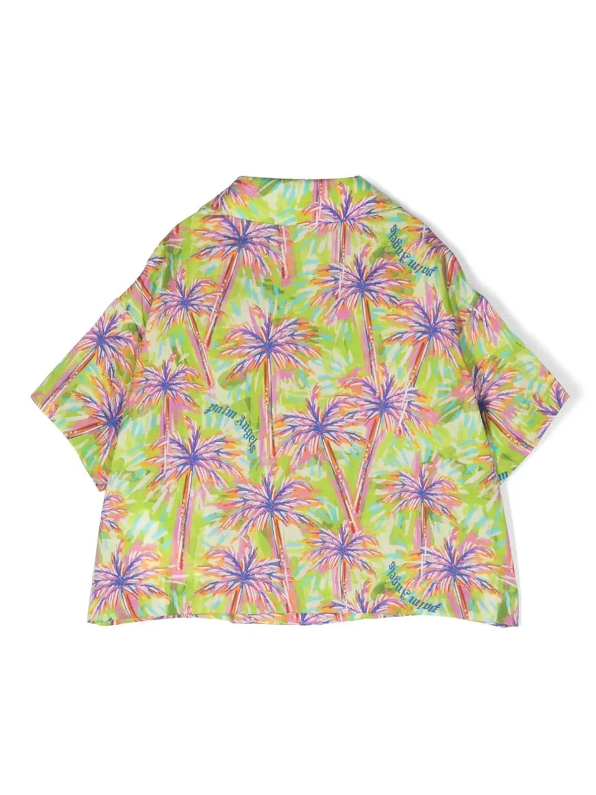 Palm Angels Kids パームツリー柄ボウリングシャツ グリーン - 画像2