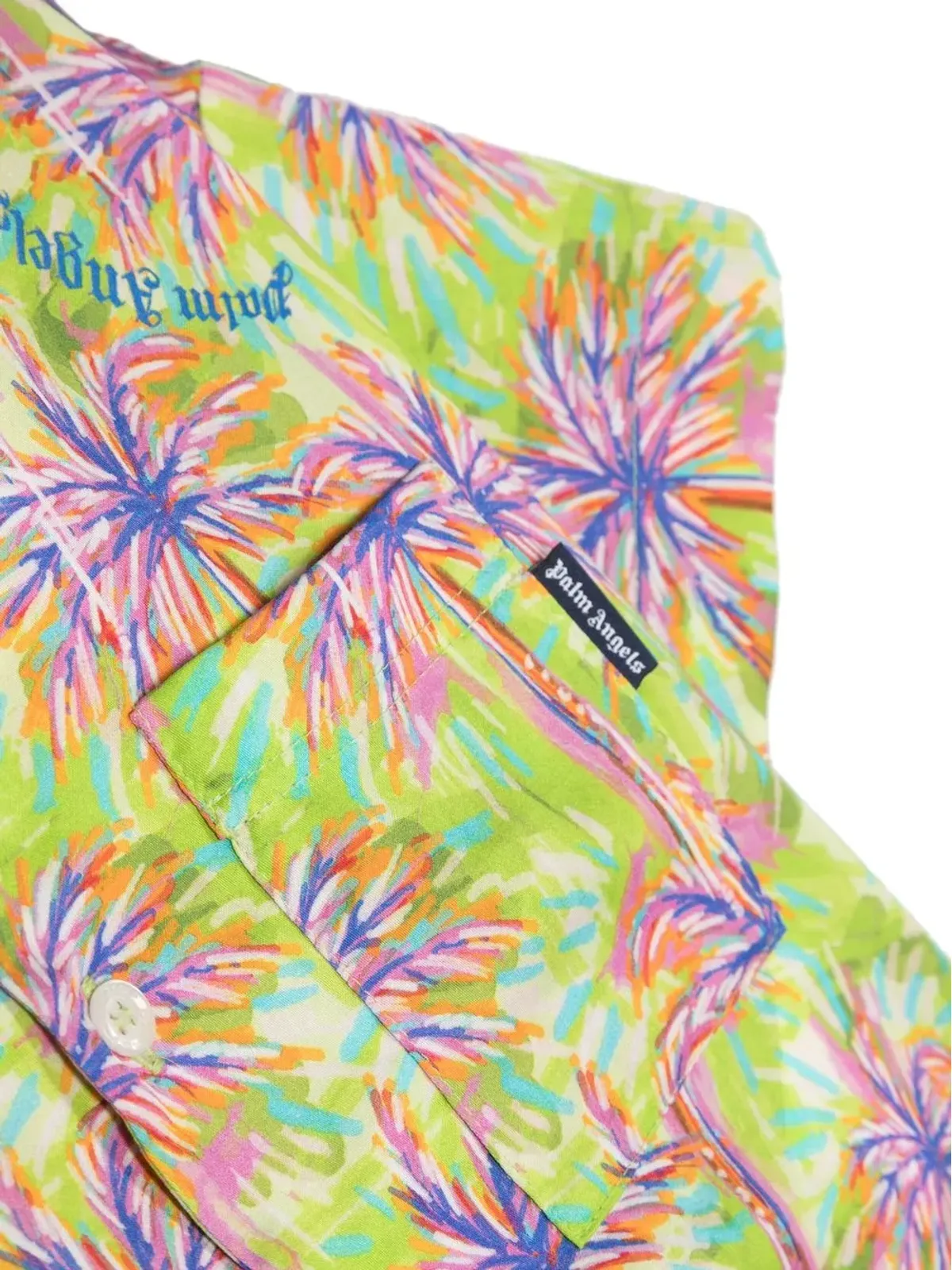 Palm Angels Kids パームツリー柄ボウリングシャツ グリーン - 画像3