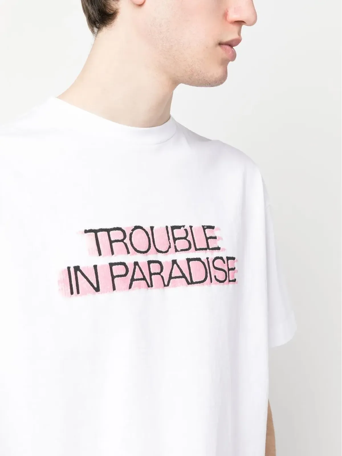 Palm Angels スローガンプリント半袖Tシャツ - ホワイト - 画像5