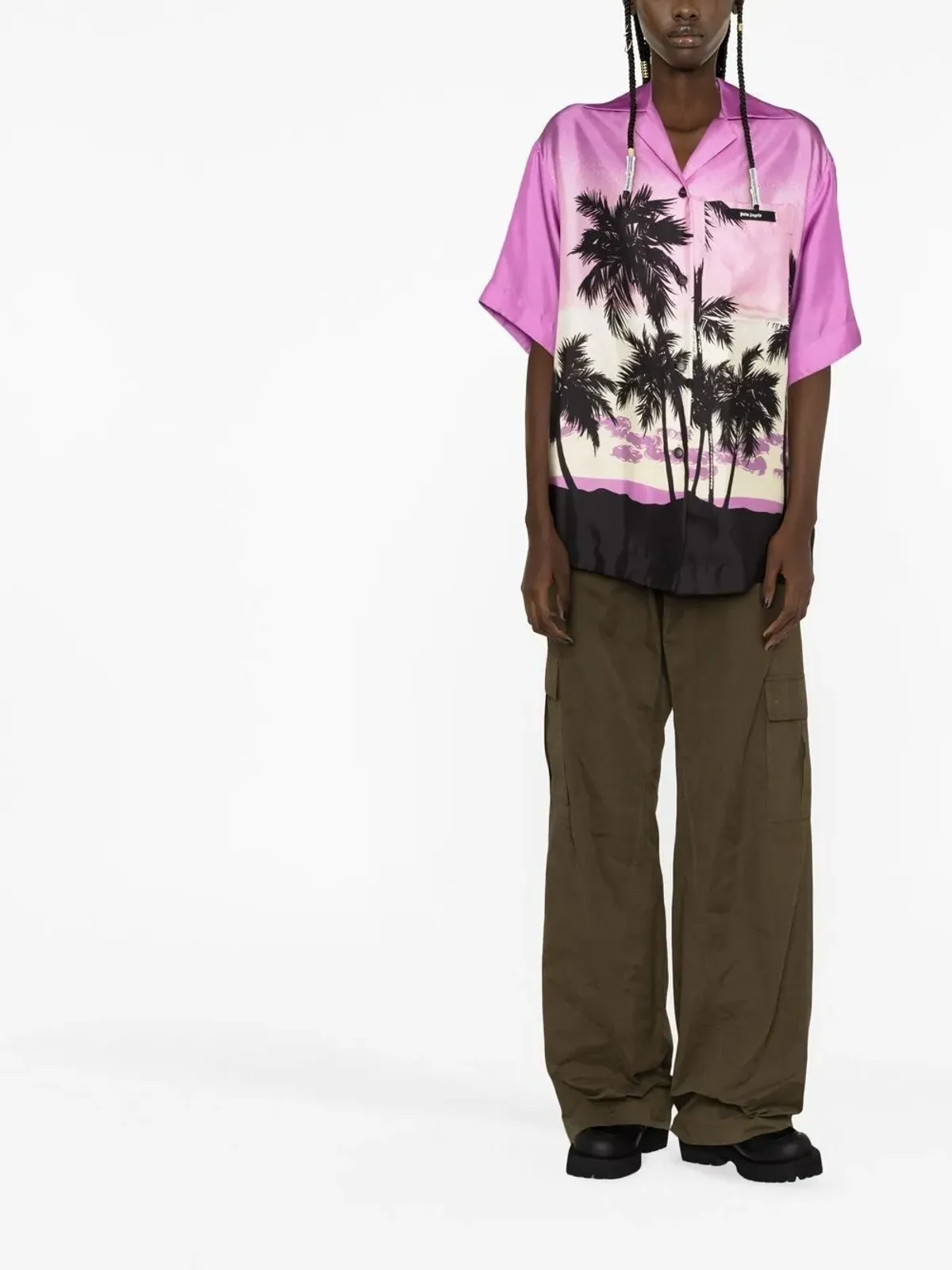 Palm Angels サンセットプリント ボウリングシャツ - 画像2
