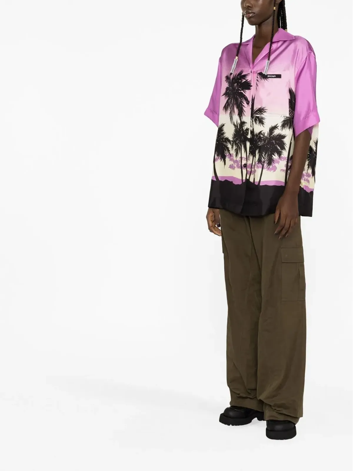 Palm Angels サンセットプリント ボウリングシャツ - 画像4