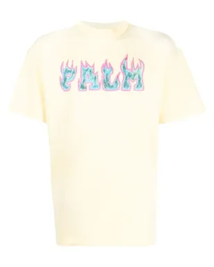 Palm Angels Flames ロゴプリント Tシャツ - Yellow - サムネイル1
