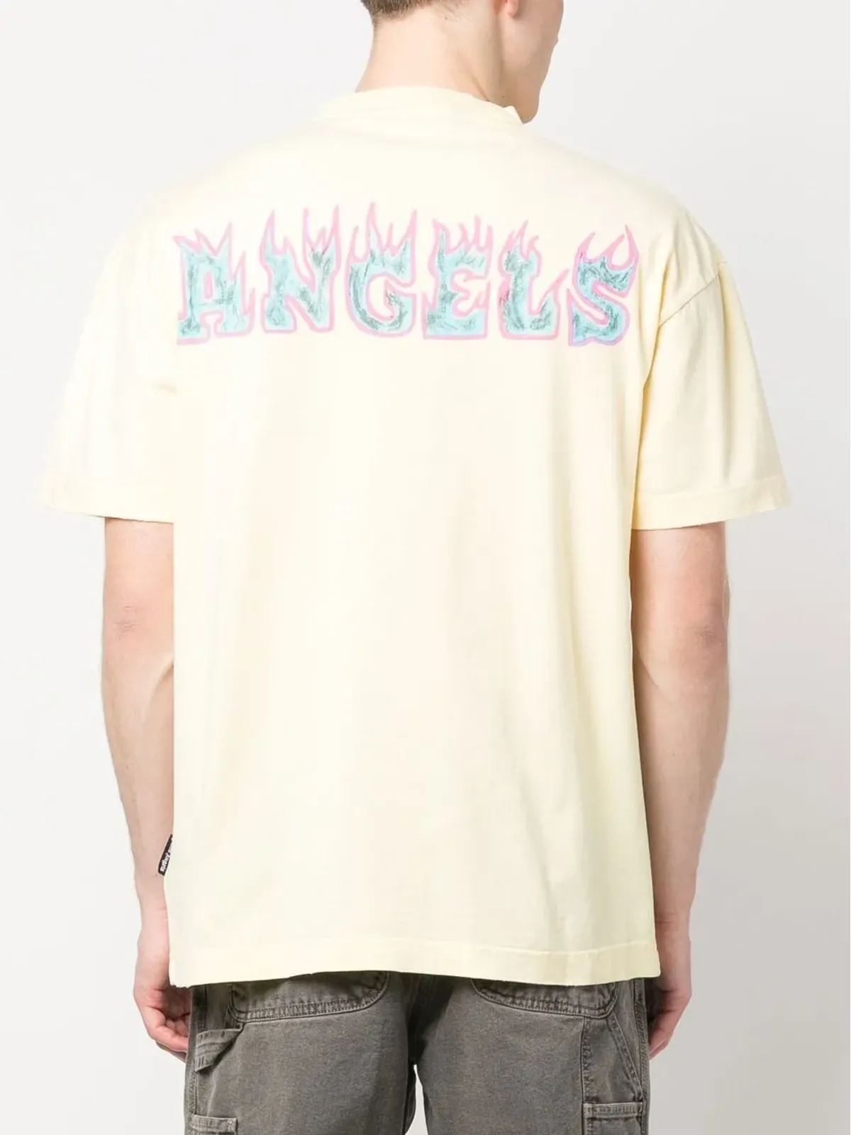 Palm Angels Flames ロゴプリント Tシャツ - Yellow - 画像4