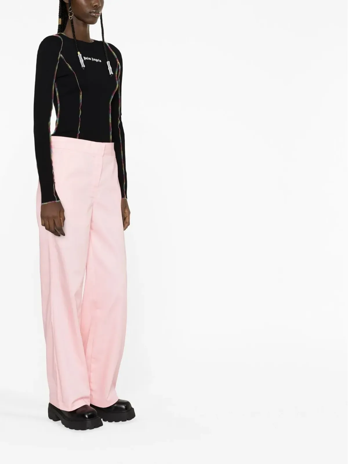Palm Angels Reverse Waistband flared trousers - Pink - 画像3
