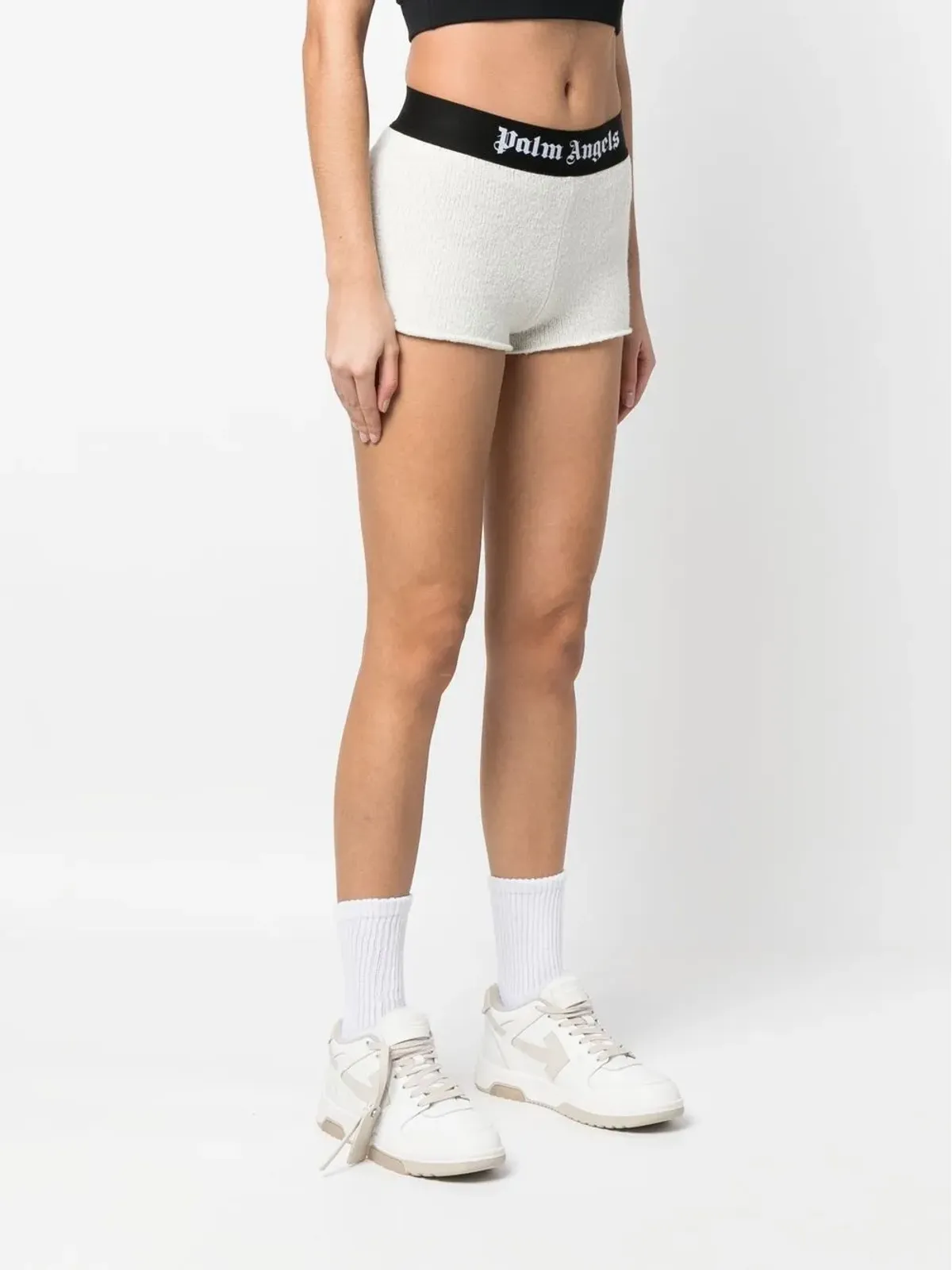 Palm Angels ロゴウエストバンド ブークレニットショーツ - 画像3