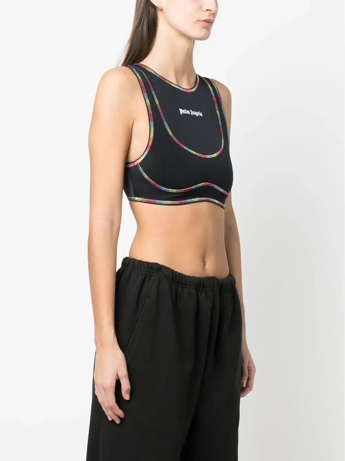 Palm Angels Rainbow Miami スポーツブラ - ブラック - 画像3