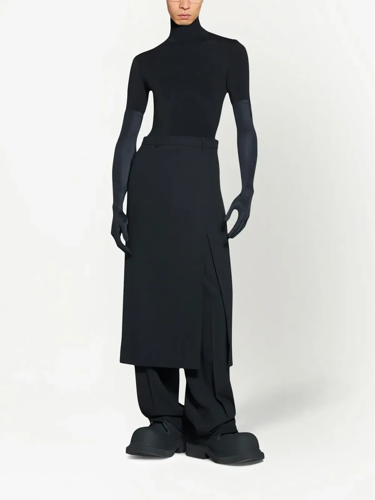 Balenciaga スリット入りテーラードスカート - 画像2