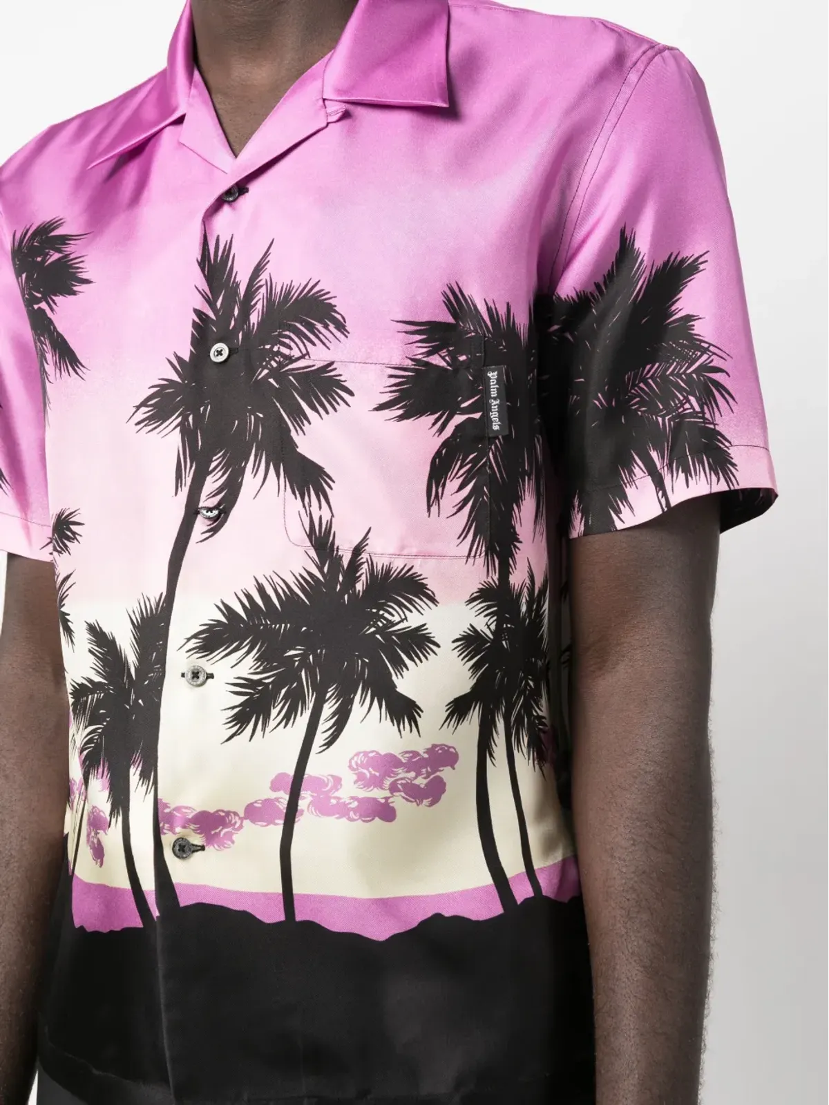 Palm Angels パームツリー柄シルクシャツ - 画像5