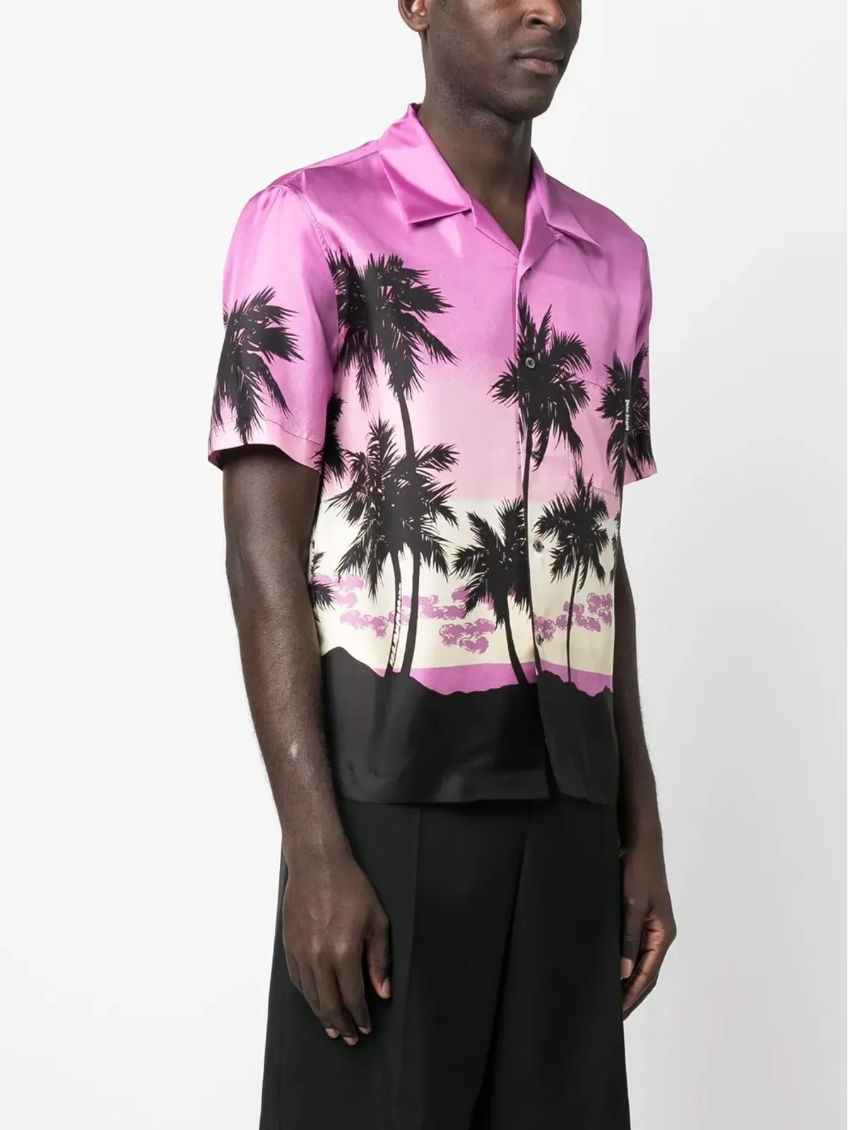 Palm Angels パームツリー柄シルクシャツ - 画像3