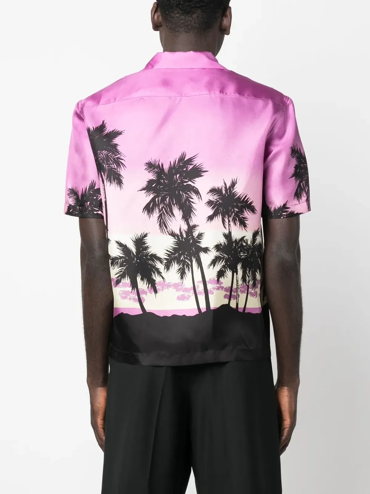 Palm Angels パームツリー柄シルクシャツ - 画像4