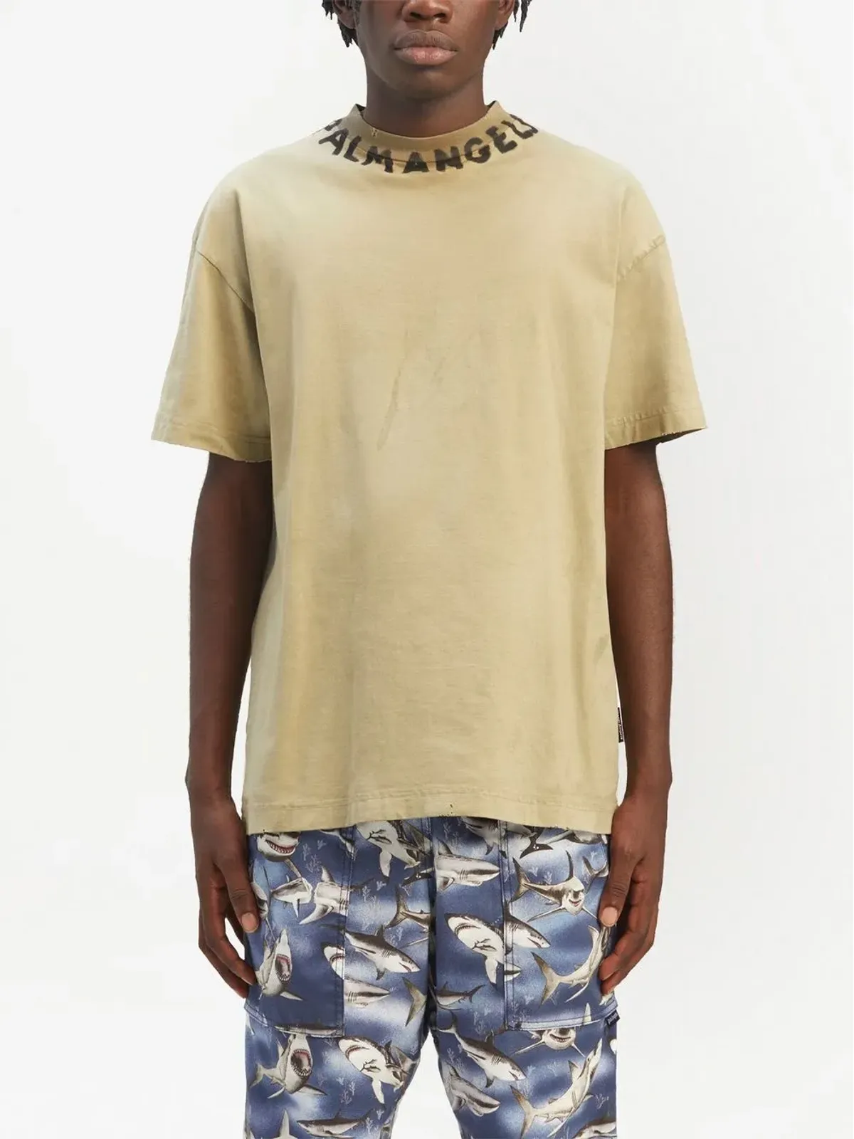 Palm Angels 季節ロゴTシャツ ブラウン - 画像3