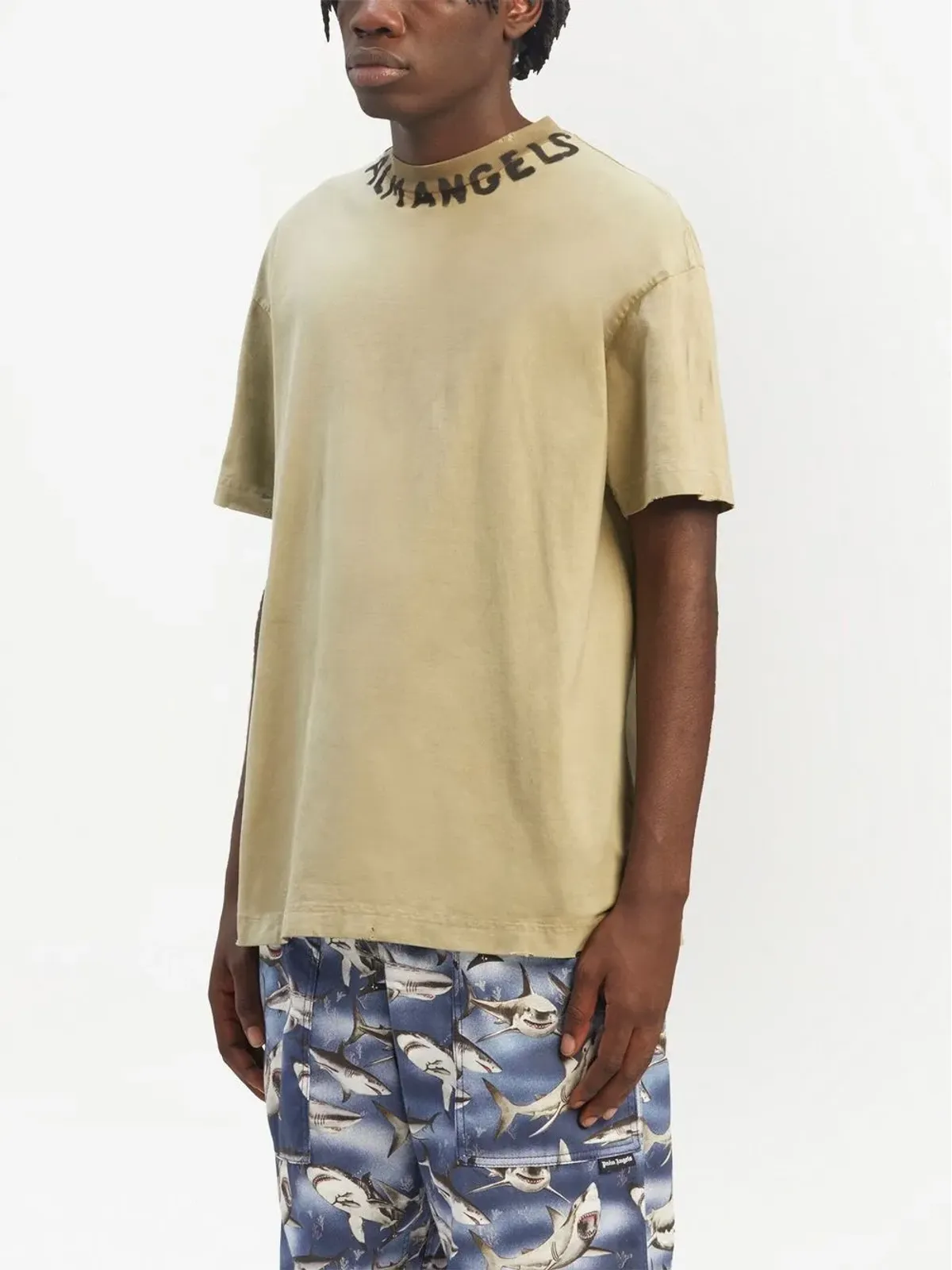 Palm Angels 季節ロゴTシャツ ブラウン - 画像4