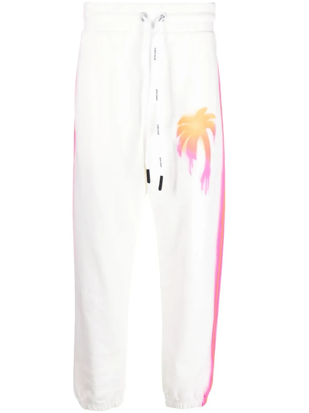 Palm Angels スプレード・パーム コットン トラックパンツ - ホワイト - 画像1