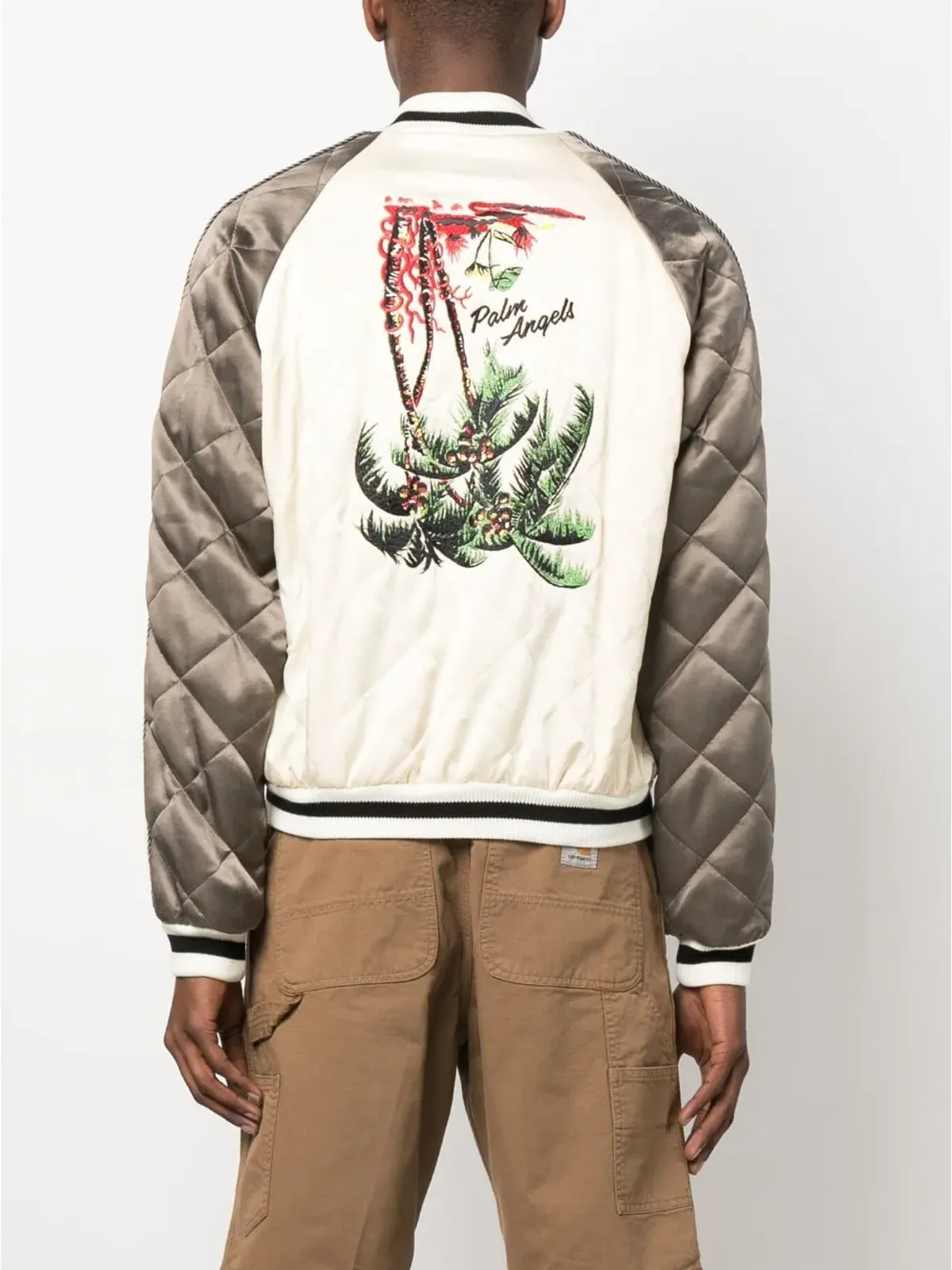 Palm Angels アップサイドダウンパーム スカジャン ジャケット - ブラウン - 画像4