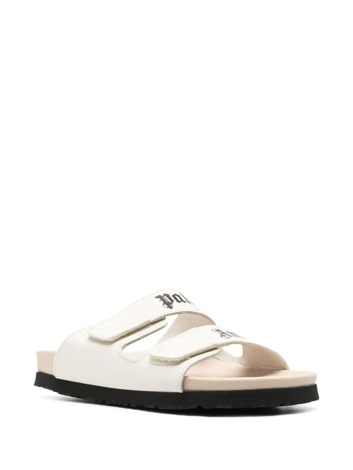 Palm Angels ロゴプリント レザー フラットサンダル - White - 画像2