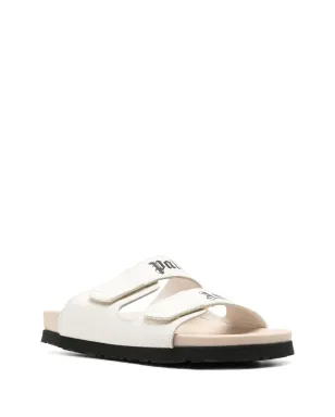 Palm Angels ロゴプリント レザー フラットサンダル - White - サムネイル2
