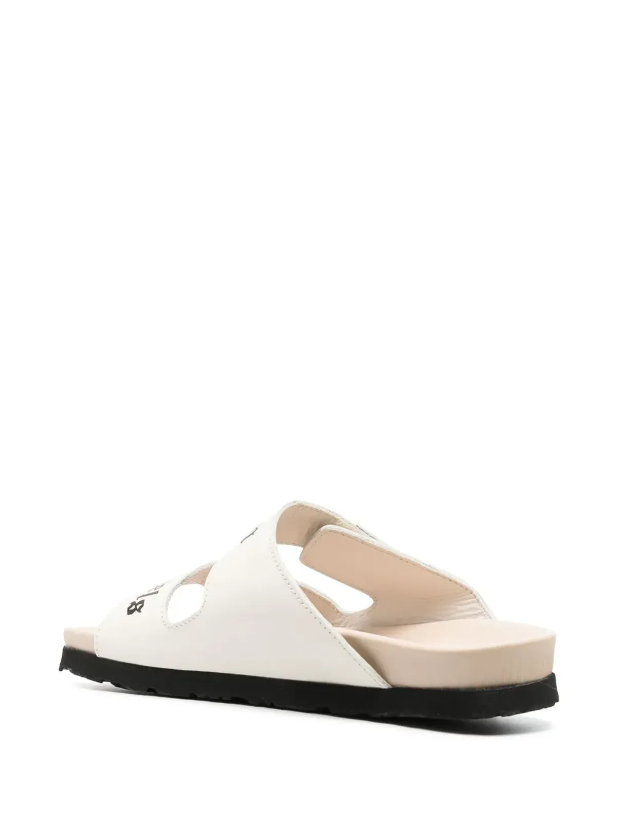 Palm Angels ロゴプリント レザー フラットサンダル - White - 画像3