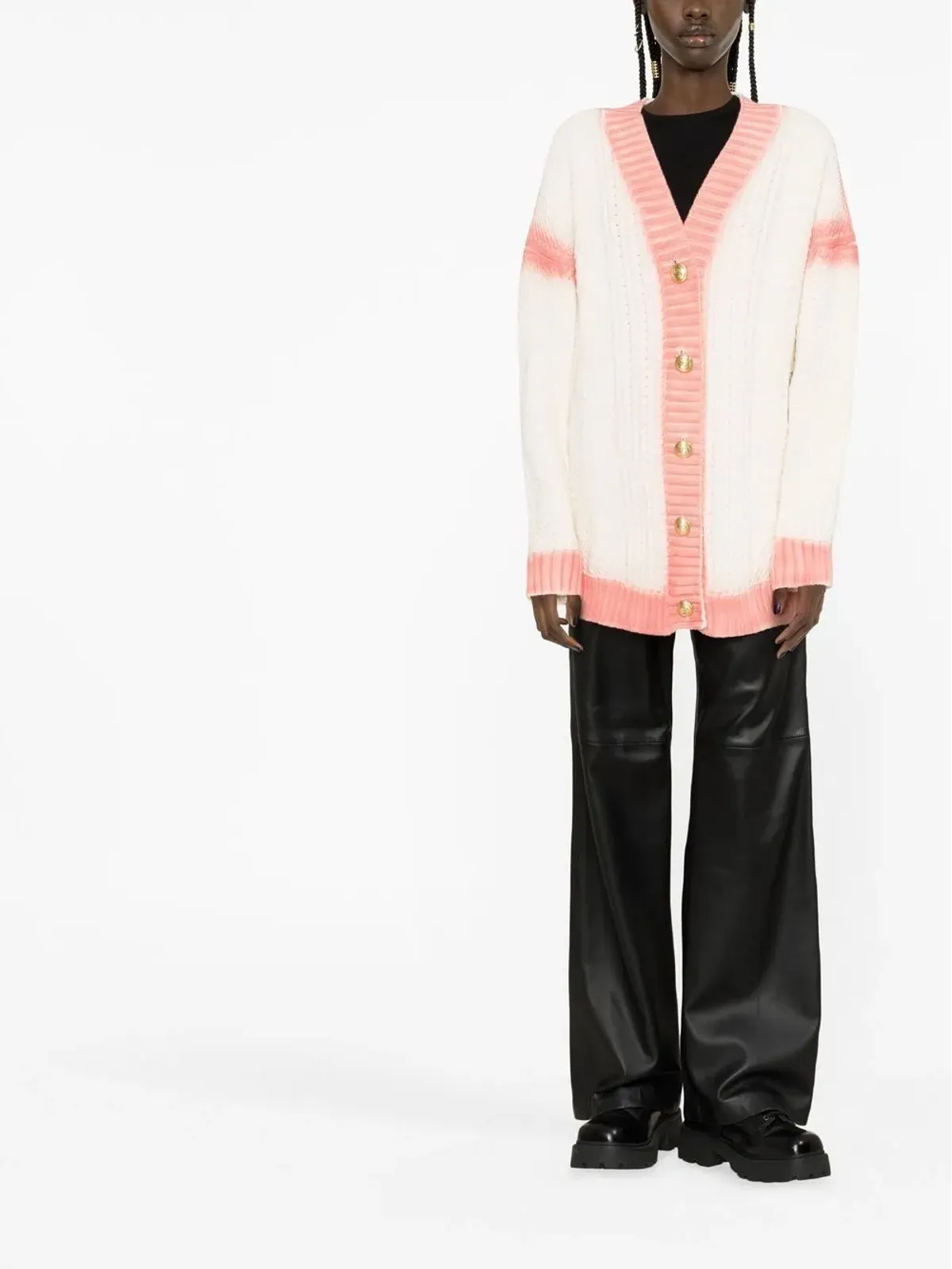 Palm Angels スプレー塗装風ロゴプリント カーディガン - 画像3