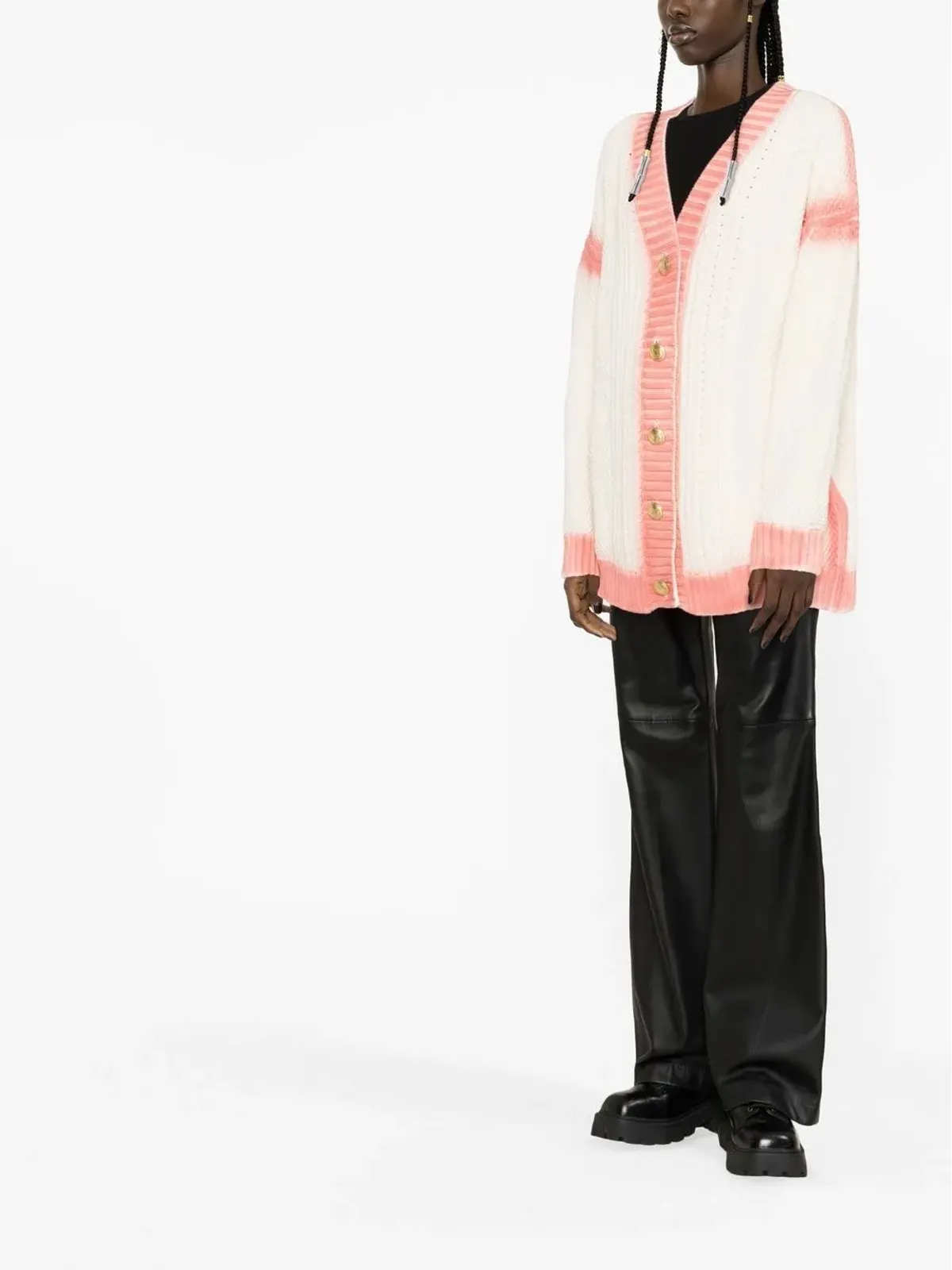 Palm Angels スプレー塗装風ロゴプリント カーディガン - 画像4
