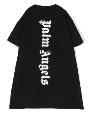 Palm Angels Kids ロゴプリント半袖ワンピース - Black - サムネイル2