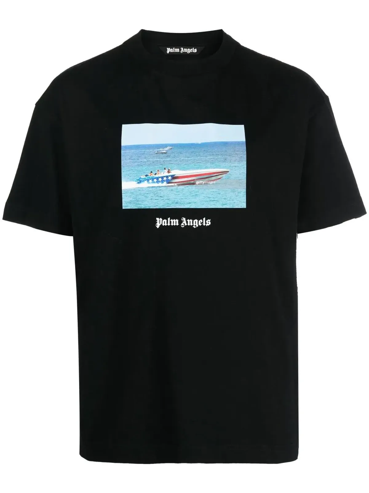 Palm Angels Getty Speedboat-print T-shirt - Black - 画像1