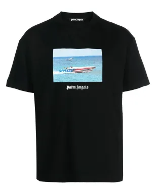 Palm Angels Getty Speedboat-print T-shirt - Black - サムネイル1