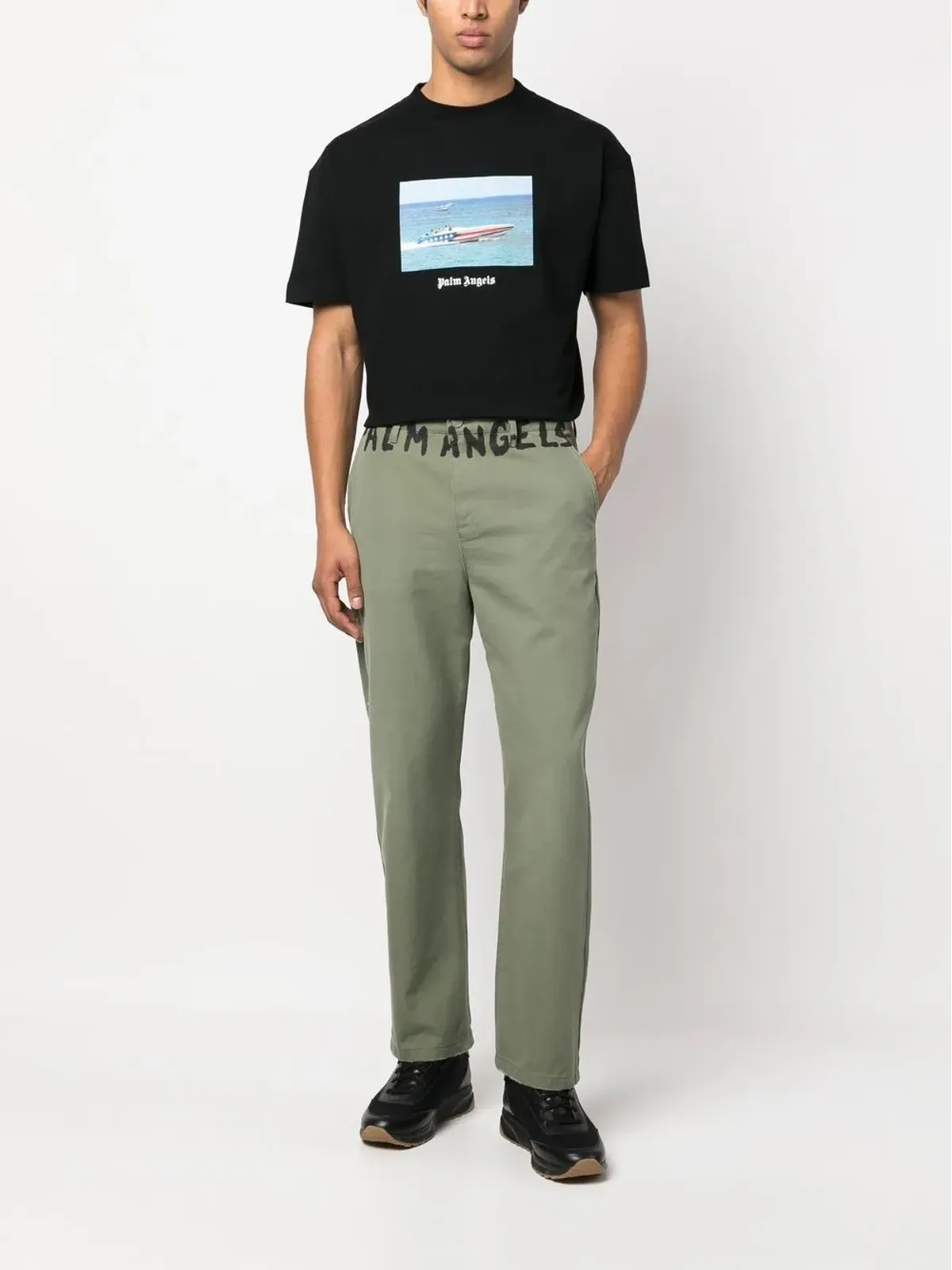 Palm Angels Getty Speedboat-print T-shirt - Black - 画像2