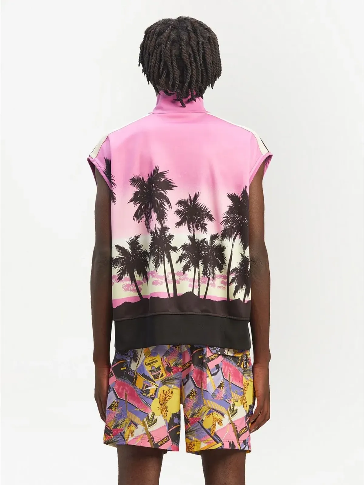 Palm Angels サンセットプリント・ストライプ トラックジレ - Purple - 画像4