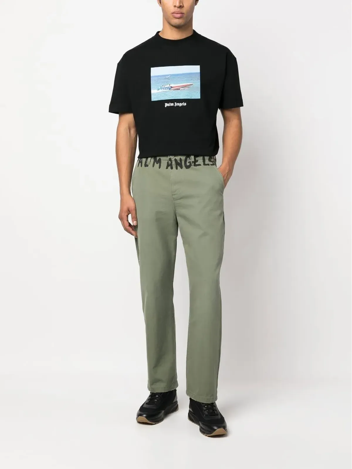 Palm Angels ロゴプリント チノパンツ - 画像2