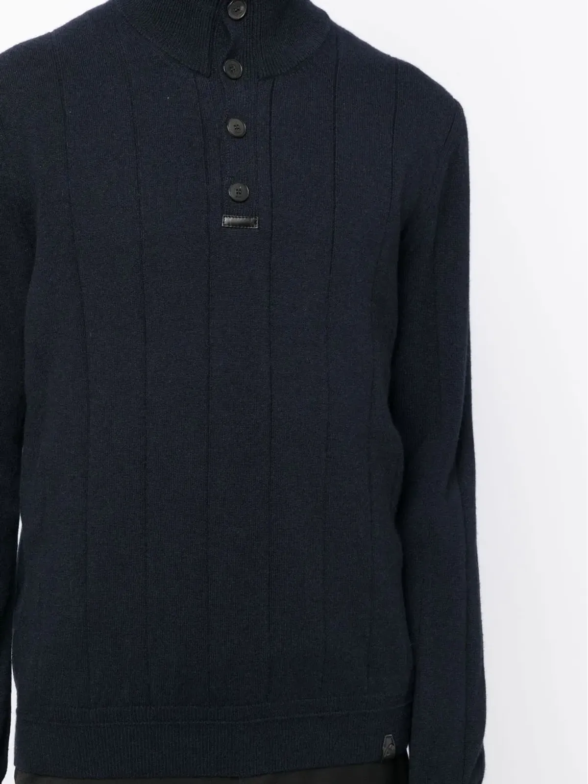 Brioni ロールネック ボタンフロント カシミヤ ジャンパー - Blue - 画像5